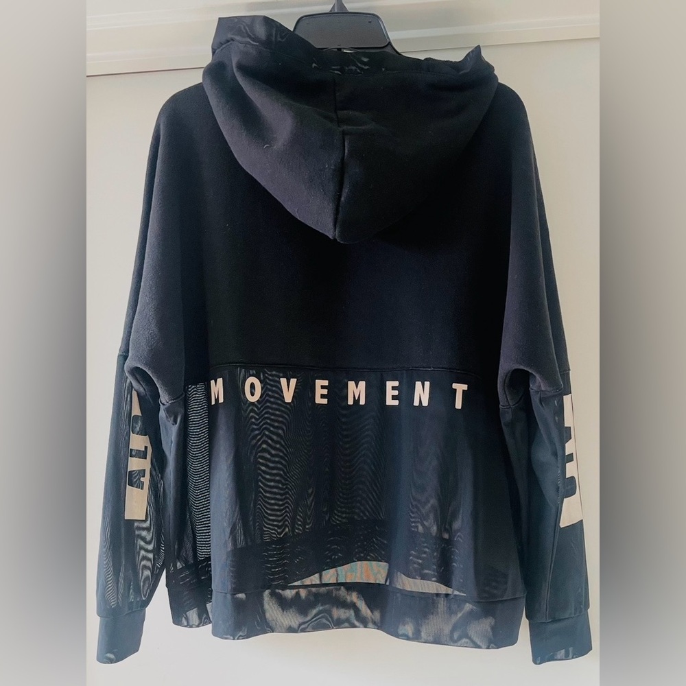 ALO YOGA Rare Oversized Mindful Movement Black Hoodie with Mesh Detail - Picture 4 of 10